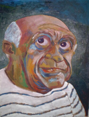 Malerei mit dem Titel "Hommage to Pablo Pi…" von Bertrand Daullé, Original-Kunstwerk, Öl