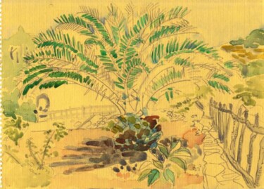 Drawing titled "Le jardin de Son Es…" by Bertrand Daullé, Original Artwork, Other