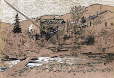 Dessin intitulée "Moulin de la Bonté,…" par Bertrand Daullé, Œuvre d'art originale, Autre