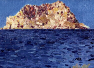 Malerei mit dem Titel "Marseille Ile Maïre" von Bertrand Daullé, Original-Kunstwerk, Öl