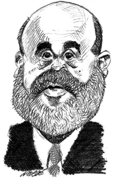 Ζωγραφική με τίτλο "Ben Bernanke, Feder…" από Bertrand Daullé, Αυθεντικά έργα τέχνης, Λάδι