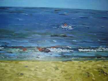 Pintura intitulada "Bain sur la Costa D…" por Bertrand Daullé, Obras de arte originais, Óleo