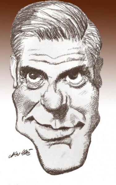 Peinture intitulée "George Clooney, Ame…" par Bertrand Daullé, Œuvre d'art originale, Autre
