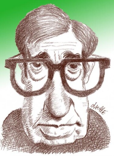 Painting titled "Woody Allen, FilmMa…" by Bertrand Daullé, Original Artwork, Other