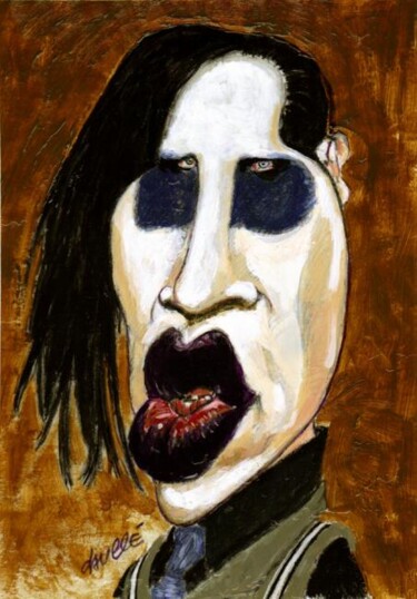 Schilderij getiteld "Marylin Manson" door Bertrand Daullé, Origineel Kunstwerk, Anders