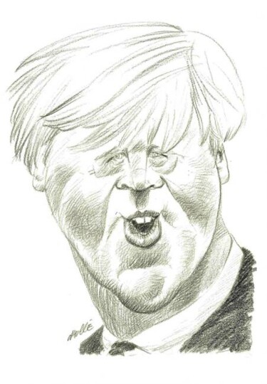 Pittura intitolato "Boris Johnson" da Bertrand Daullé, Opera d'arte originale, Olio