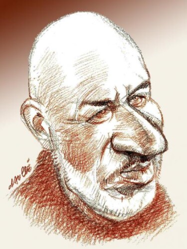 Painting titled "Hamid Karzai" by Bertrand Daullé, Original Artwork, Oil