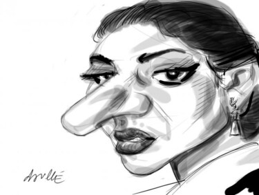 Digital Arts titled "Maria Callas" by Bertrand Daullé, Original Artwork, Digital Painting