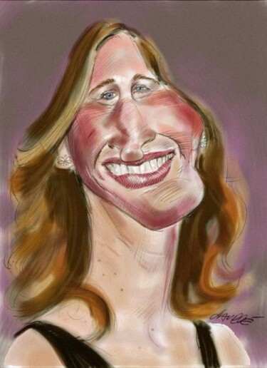 Digitale Kunst mit dem Titel "Steffi Graf" von Bertrand Daullé, Original-Kunstwerk, Digitale Malerei