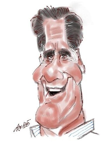 Digital Arts titled "Mitt Romney" by Bertrand Daullé, Original Artwork, Digital Painting