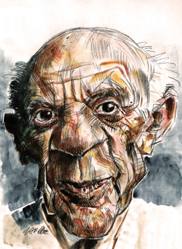 Painting titled "Pablo Picasso" by Bertrand Daullé, Original Artwork
