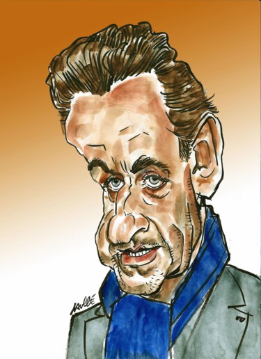 Pittura intitolato "Nicolas Sarkozy" da Bertrand Daullé, Opera d'arte originale