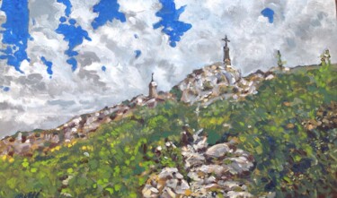 Peinture intitulée "Randonnée à la Mont…" par Bertrand Daullé, Œuvre d'art originale, Huile