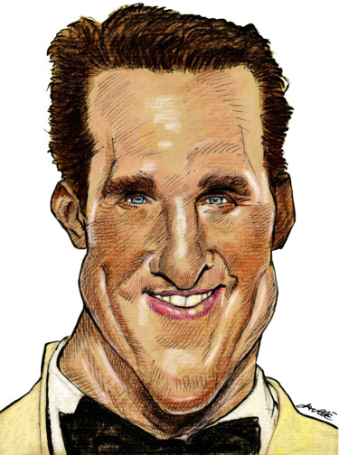 Drawing titled "Matthew Mc Conaughey" by Bertrand Daullé, Original Artwork