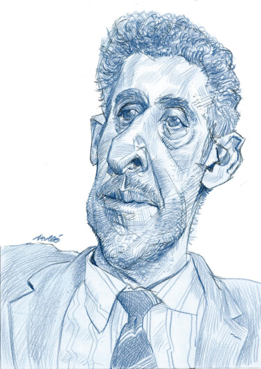 Drawing titled "John Turturro" by Bertrand Daullé, Original Artwork, Pencil