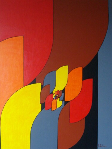 Pintura titulada "SPIRALE MOTIF PERSO" por Bertrand Delogne, Obra de arte original, Acrílico Montado en Bastidor de camilla…
