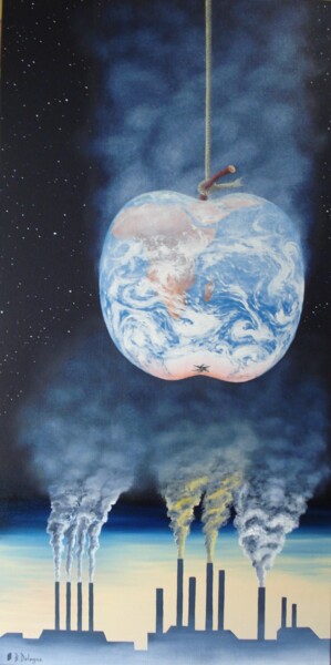 Картина под названием "LA POMME DE TERRE C…" - Bertrand Delogne, Подлинное произведение искусства, Масло Установлен на Дерев…