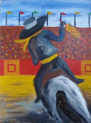 Painting titled "LE PICADOR" by Bertrand Delogne, Original Artwork, Acrylic Mounted on Wood Stretcher frame