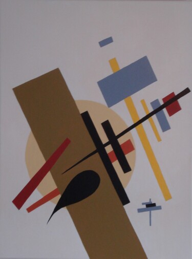 Pintura intitulada "SUPREMATISME" por Bertrand Delogne, Obras de arte originais, Óleo Montado em Armação em madeira
