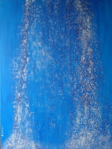 Painting titled "CASCADE  08" by Bertrand Delogne, Original Artwork, Acrylic Mounted on Wood Stretcher frame