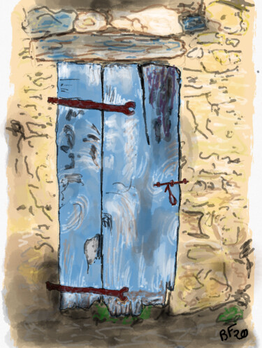 Digital Arts titled "Closed door" by Bertrand Fraysse, Original Artwork, Digital Painting