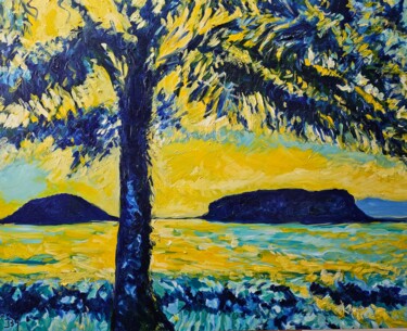 Painting titled "Langkawi - Sunset" by Bertrand Gossart, Original Artwork, Oil Mounted on Wood Stretcher frame
