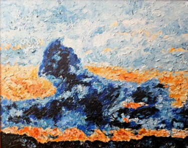 Pintura titulada "Dusk - Murmuration" por Bertrand Gossart, Obra de arte original, Oleo Montado en Bastidor de camilla de ma…