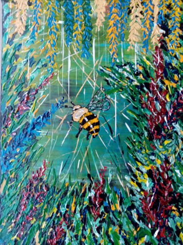 Pintura titulada "Vol au dessus d'un…" por Bertrand Jost, Obra de arte original, Acrílico Montado en Bastidor de camilla de…