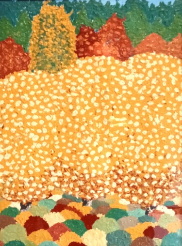Malerei mit dem Titel "Couleurs d'automne" von Bertrand Jost, Original-Kunstwerk, Acryl