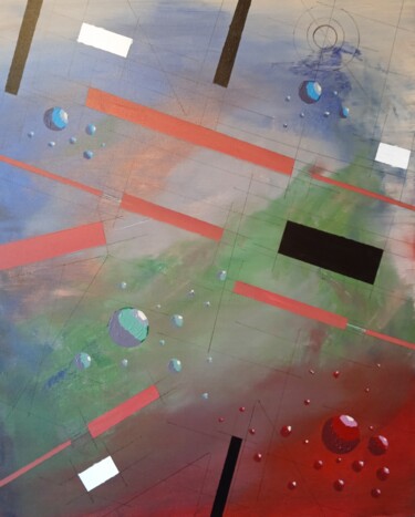 Картина под названием "Etude 1 ." - Bertrand Jost, Подлинное произведение искусства, Акрил Установлен на Деревянная рама для…