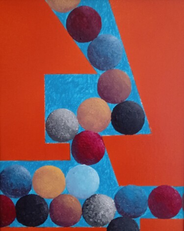 Painting titled "Etude 7 ." by Bertrand Jost, Original Artwork, Acrylic Mounted on Cardboard