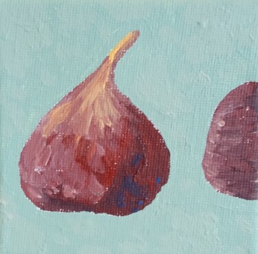 Painting titled "Les figues ." by Bertrand Jost, Original Artwork, Acrylic Mounted on Wood Stretcher frame