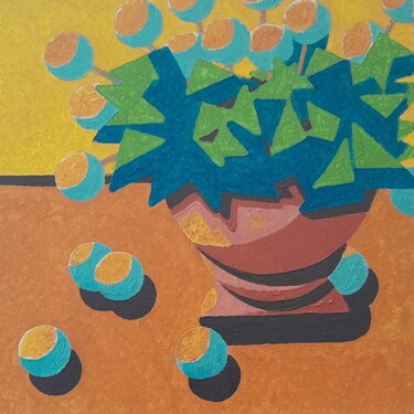 Картина под названием "Le vase 5 ." - Bertrand Jost, Подлинное произведение искусства, Акрил Установлен на картон