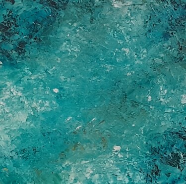 Peinture intitulée "Bleu océan ." par Bertrand Jost, Œuvre d'art originale, Acrylique Monté sur Carton