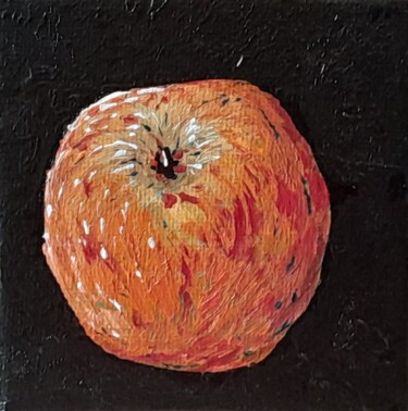Painting titled "La pomme 2 ." by Bertrand Jost, Original Artwork, Acrylic Mounted on Wood Stretcher frame
