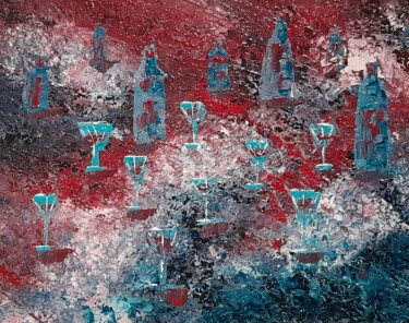 Peinture intitulée "Des verres et des b…" par Bertrand Jost, Œuvre d'art originale, Acrylique