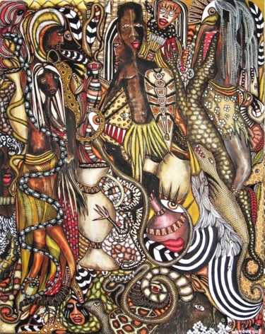 Peinture intitulée "Retour de la chasse" par Bertrand Lamouroux, Œuvre d'art originale, Acrylique