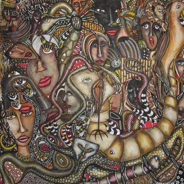 Painting titled "Le bal" by Bertrand Lamouroux, Original Artwork, Acrylic