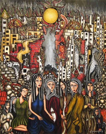 Картина под названием "Des larmes sur Beyr…" - Bertrand Lamouroux, Подлинное произведение искусства, Акрил