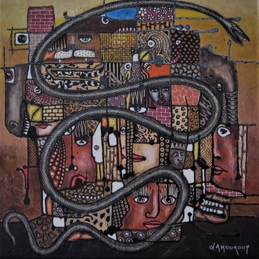 Картина под названием "Labyrinthe" - Bertrand Lamouroux, Подлинное произведение искусства, Акрил