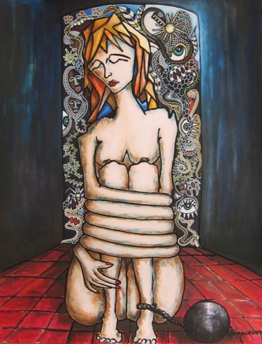 Peinture intitulée "La camisole" par Bertrand Lamouroux, Œuvre d'art originale, Acrylique