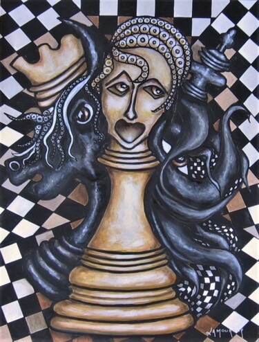 Painting titled "La spirale de l'éch…" by Bertrand Lamouroux, Original Artwork, Acrylic