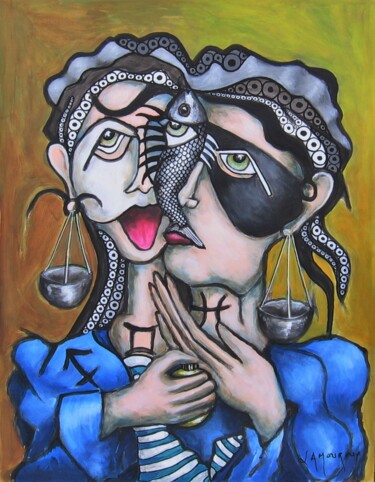 Peinture intitulée "Bipolarité" par Bertrand Lamouroux, Œuvre d'art originale, Acrylique