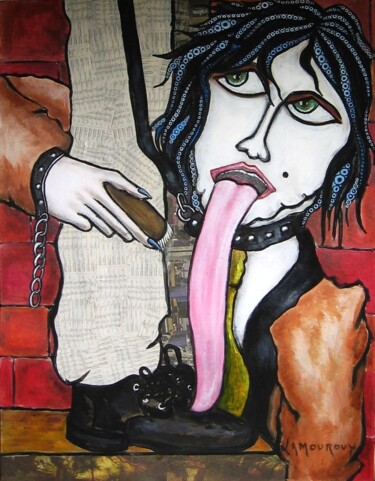 Painting titled "Soumission" by Bertrand Lamouroux, Original Artwork, Acrylic