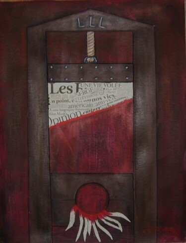 Malerei mit dem Titel "Coupure de presse" von Bertrand Lamouroux, Original-Kunstwerk, Acryl