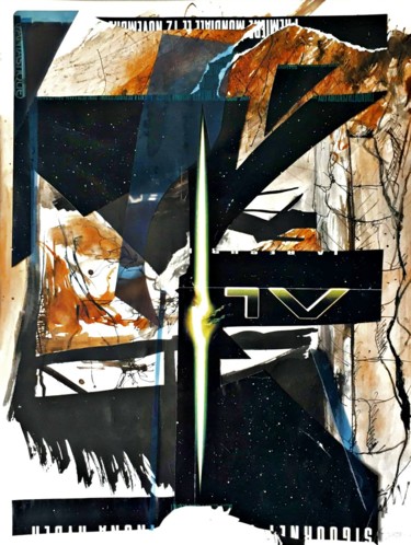 Colagens intitulada "Experimentation Sep…" por Bertrand Tardieu, Obras de arte originais, Tinta