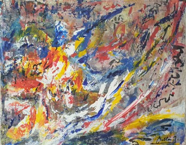 Peinture intitulée "Hommage tibétain 2" par Bertrand Bellaize, Œuvre d'art originale, Acrylique