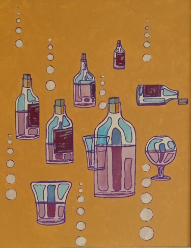 Peinture intitulée "Entamées ." par Bertrand Jost, Œuvre d'art originale, Peinture numérique Monté sur Carton