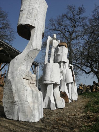 Sculpture intitulée "Résonnance, vue 1" par Bertrand Michaud, Œuvre d'art originale, Bois
