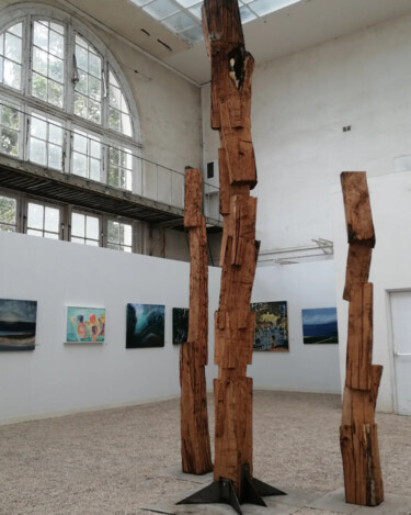 Sculpture intitulée "Vivre." par Bertrand Michaud, Œuvre d'art originale, Bois